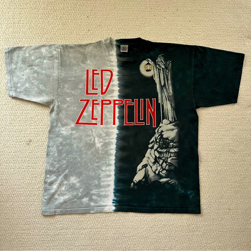 Vintage 1990s Led Zeppelin Single Stitch Liquid Blue Tee